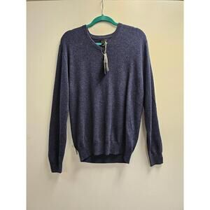 J Crew Cariaggi Italian cashmere blue v neck sweater mens medium preppy academia